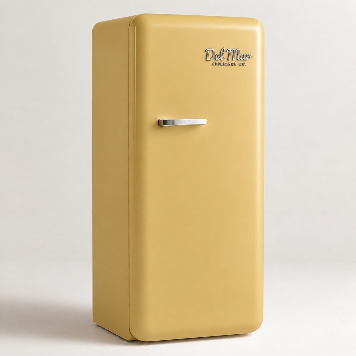 Del Mar retro refrigerator in Solana Gold