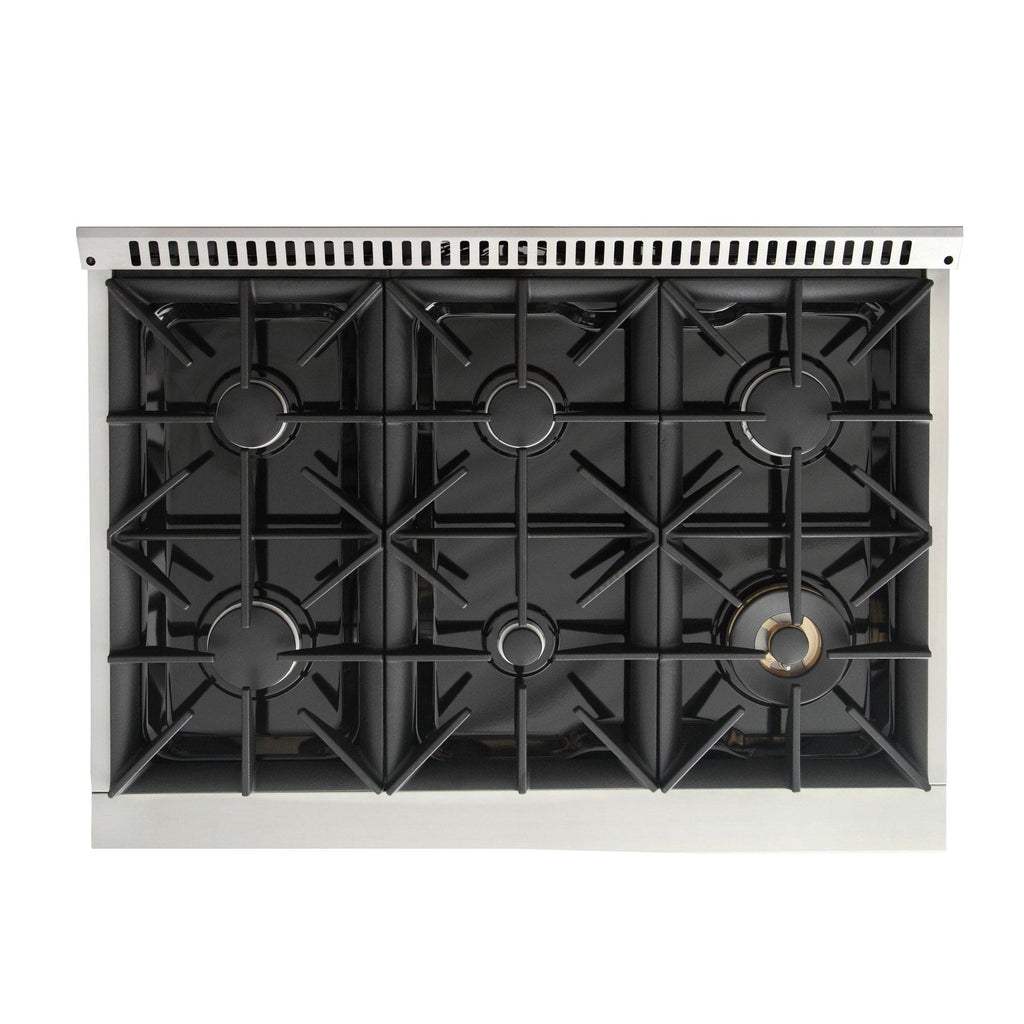 Kucht 36" Gas Range, Stainless Steel with Green Oven Door, KNG361-G