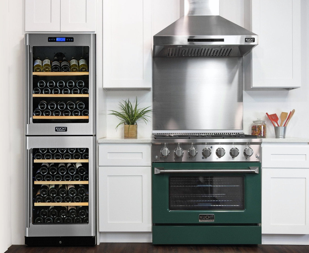 Kucht 36" Gas Range, Stainless Steel with Green Oven Door, KNG361-G