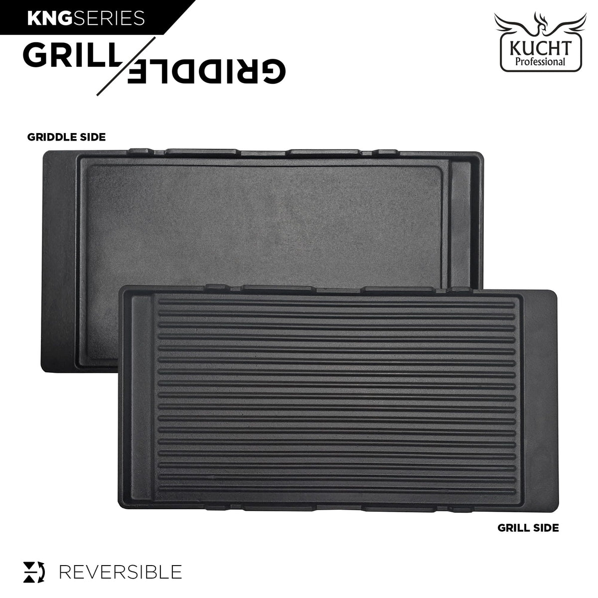 Kucht 48" Gas Range in Stainless Steel, Red Oven Doors, KNG481-R