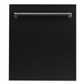 ZLINE 24" Dishwasher in Black Matte, Traditional Handle, DW-BLM-24