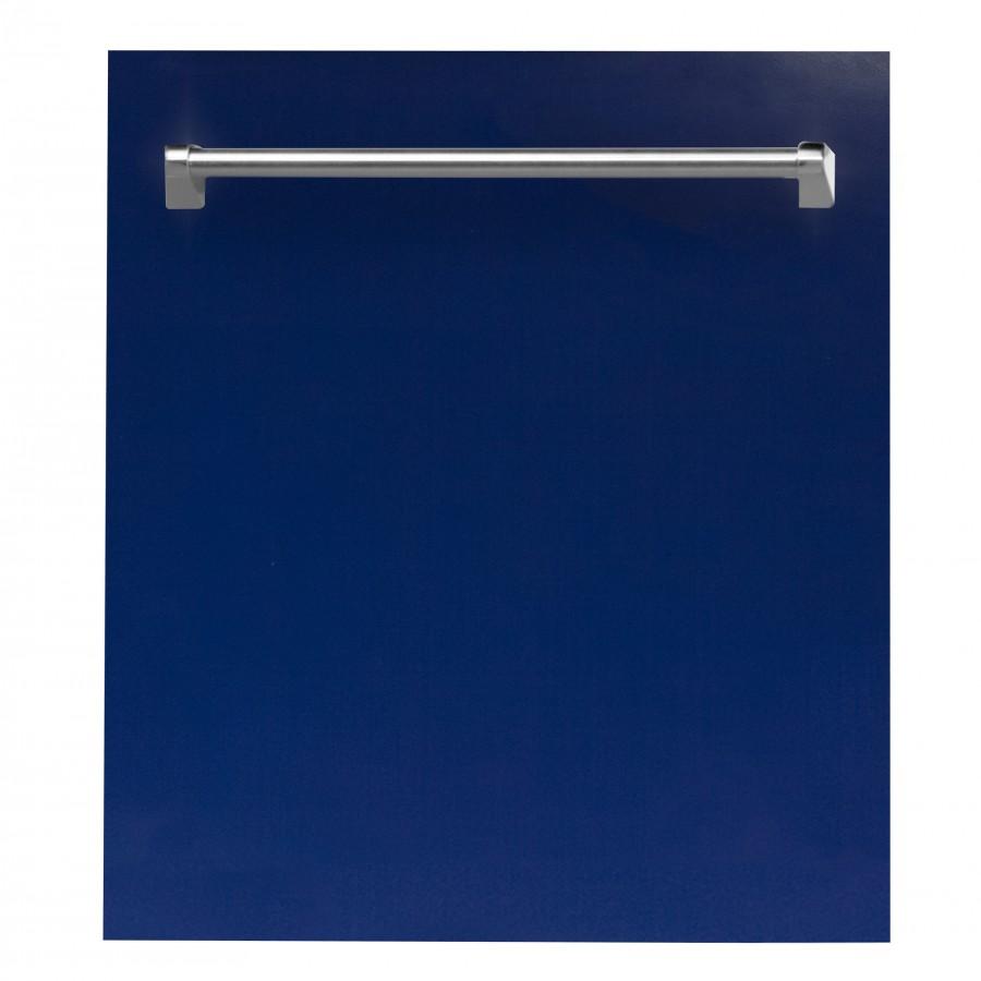 ZLINE 24" Dishwasher in Blue Gloss, Stainless Tub, Traditional Handle, DW-BG-24
