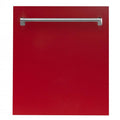 ZLINE 24" Dishwasher in Red Gloss, Stainless Tub, Traditional Handle, DW-RG-24