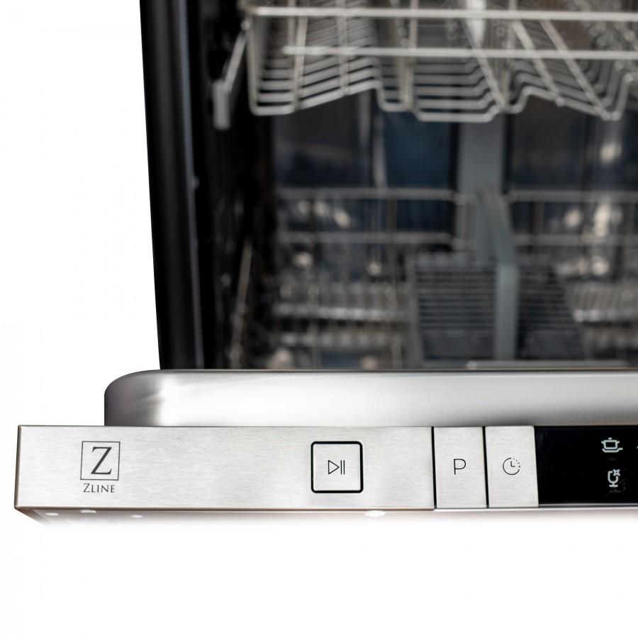 ZLINE 24" Dishwasher in White Matte, Traditional Handle, DW-WM-24