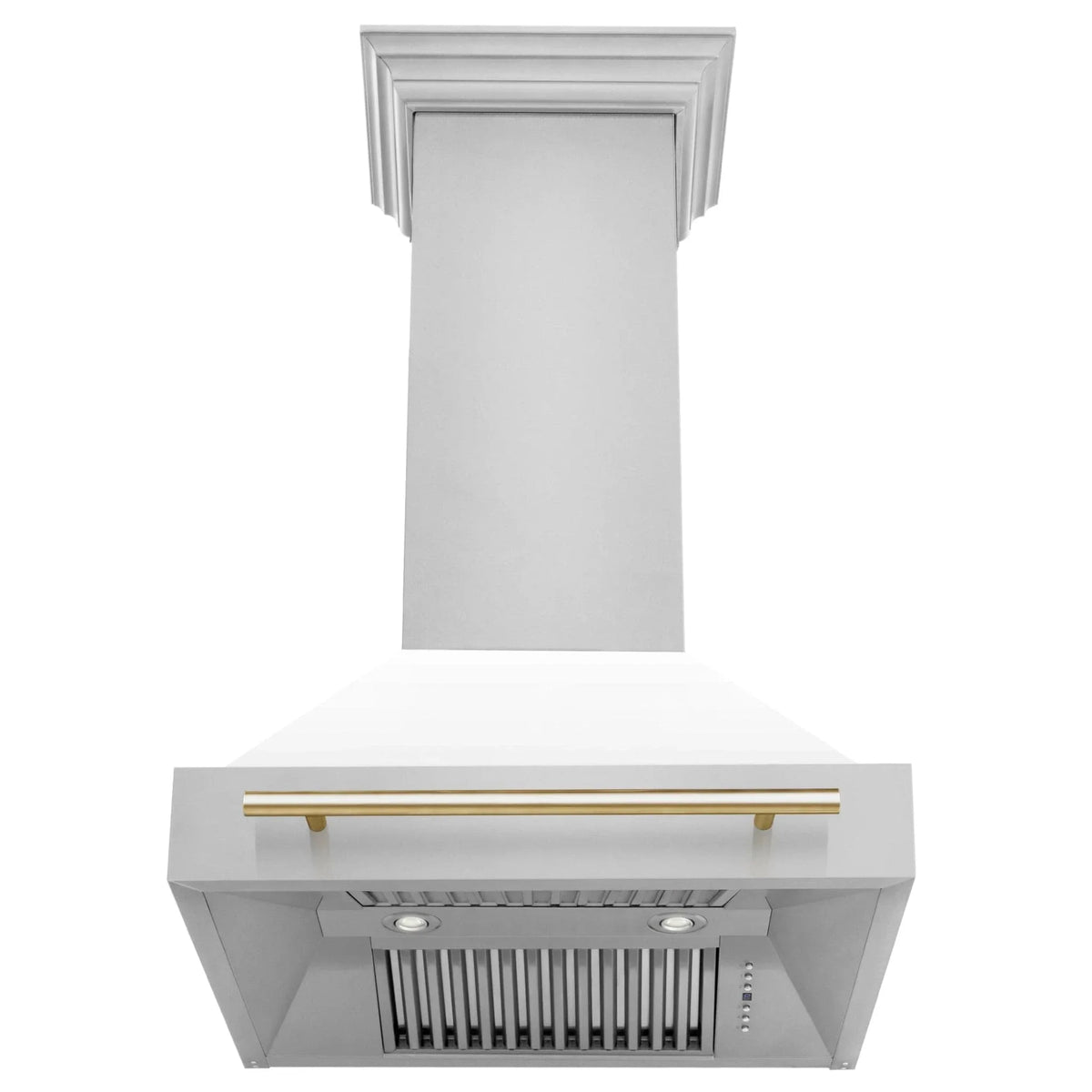ZLINE 30" Autograph Stainless Wall Range Hood, White, 8654STZ-WM30-G