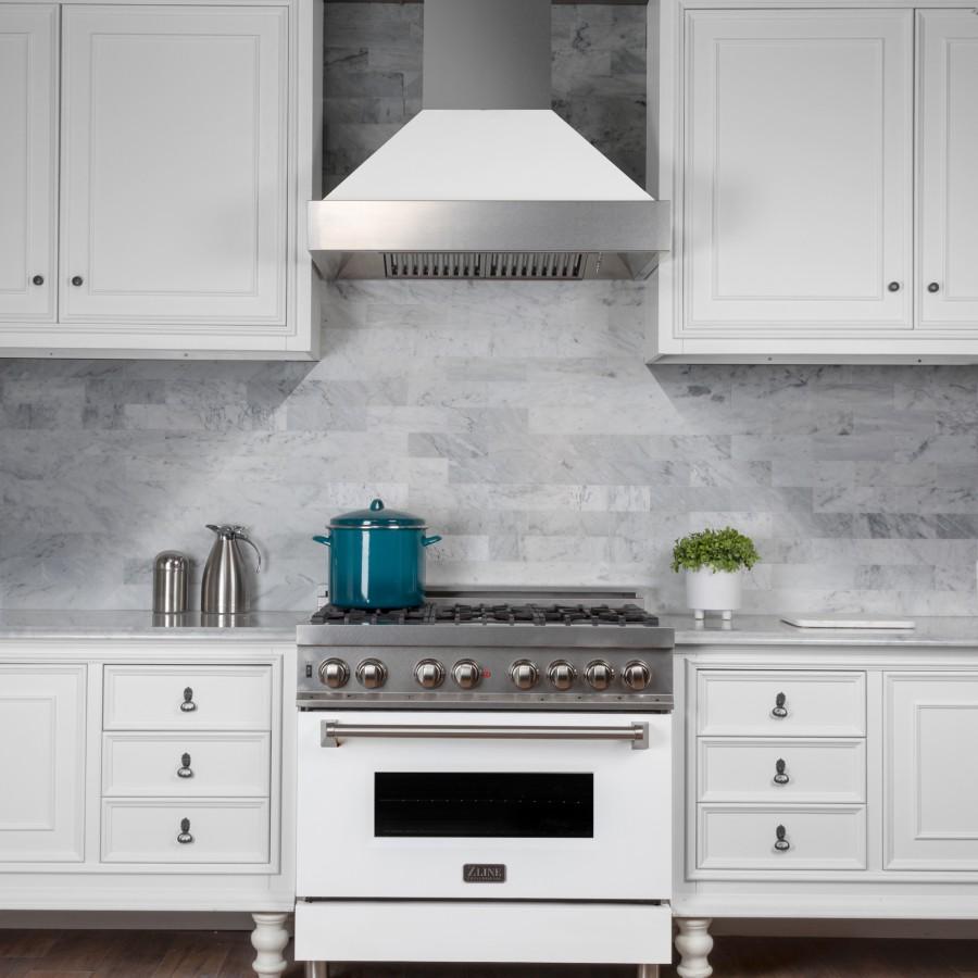 ZLINE 30" Snow Finish Wall Range Hood, White Matte Shell, 8654WM-30