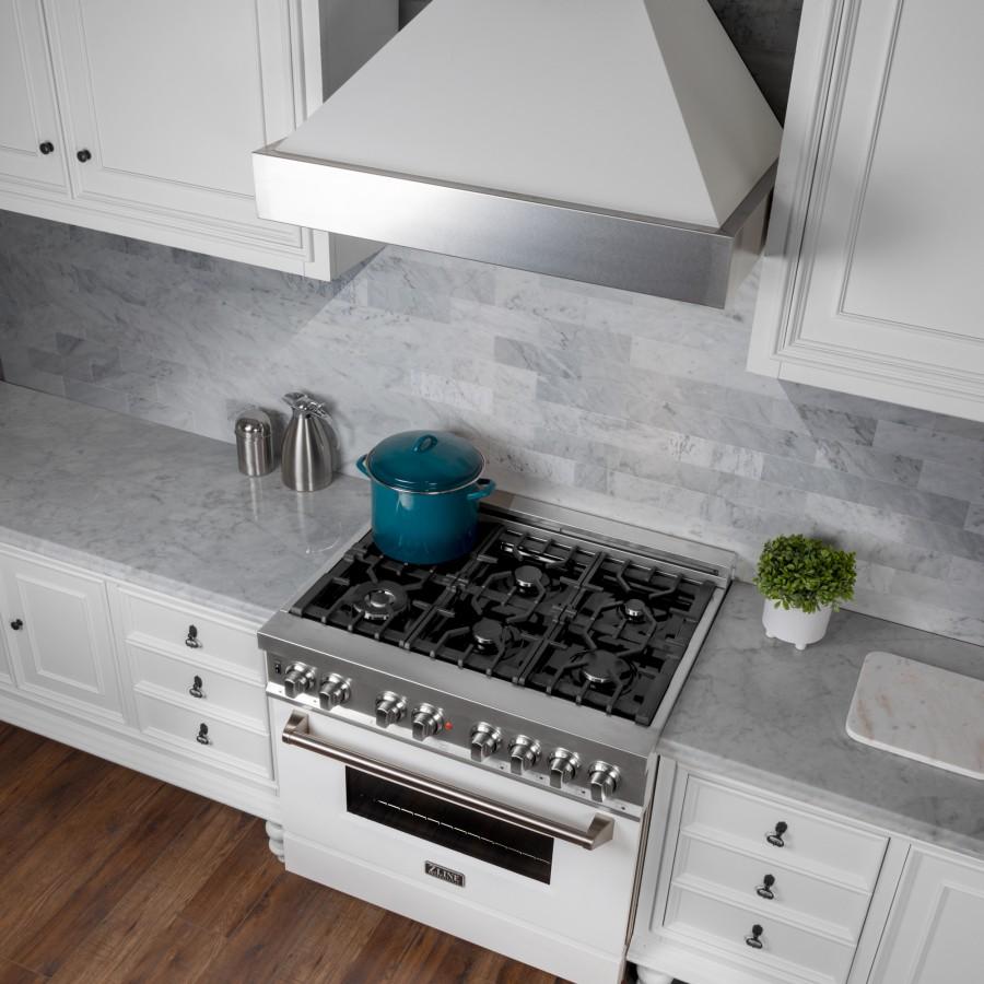 ZLINE 30" Snow Finish Wall Range Hood, White Matte Shell, 8654WM-30