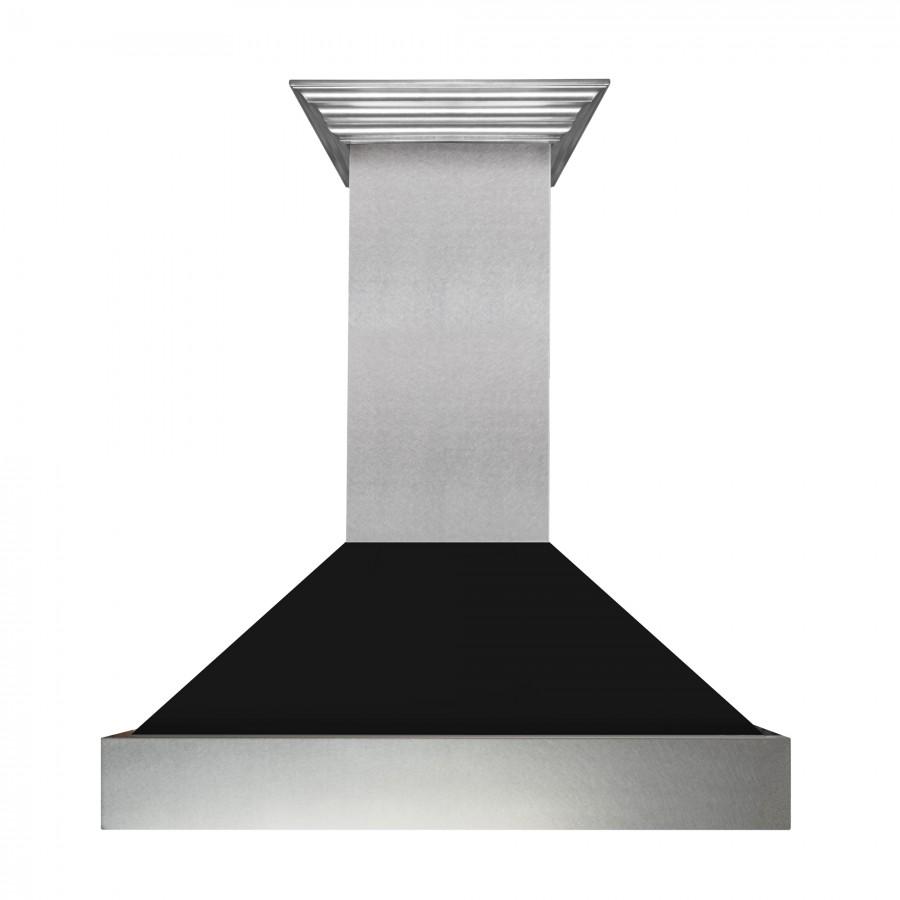 ZLINE 36" Snow Finish Wall Range Hood, Black Matte Shell, 8654BLM-36