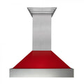 ZLINE 36" Snow Finish Wall Range Hood, Red Gloss Shell, 8654RG-36