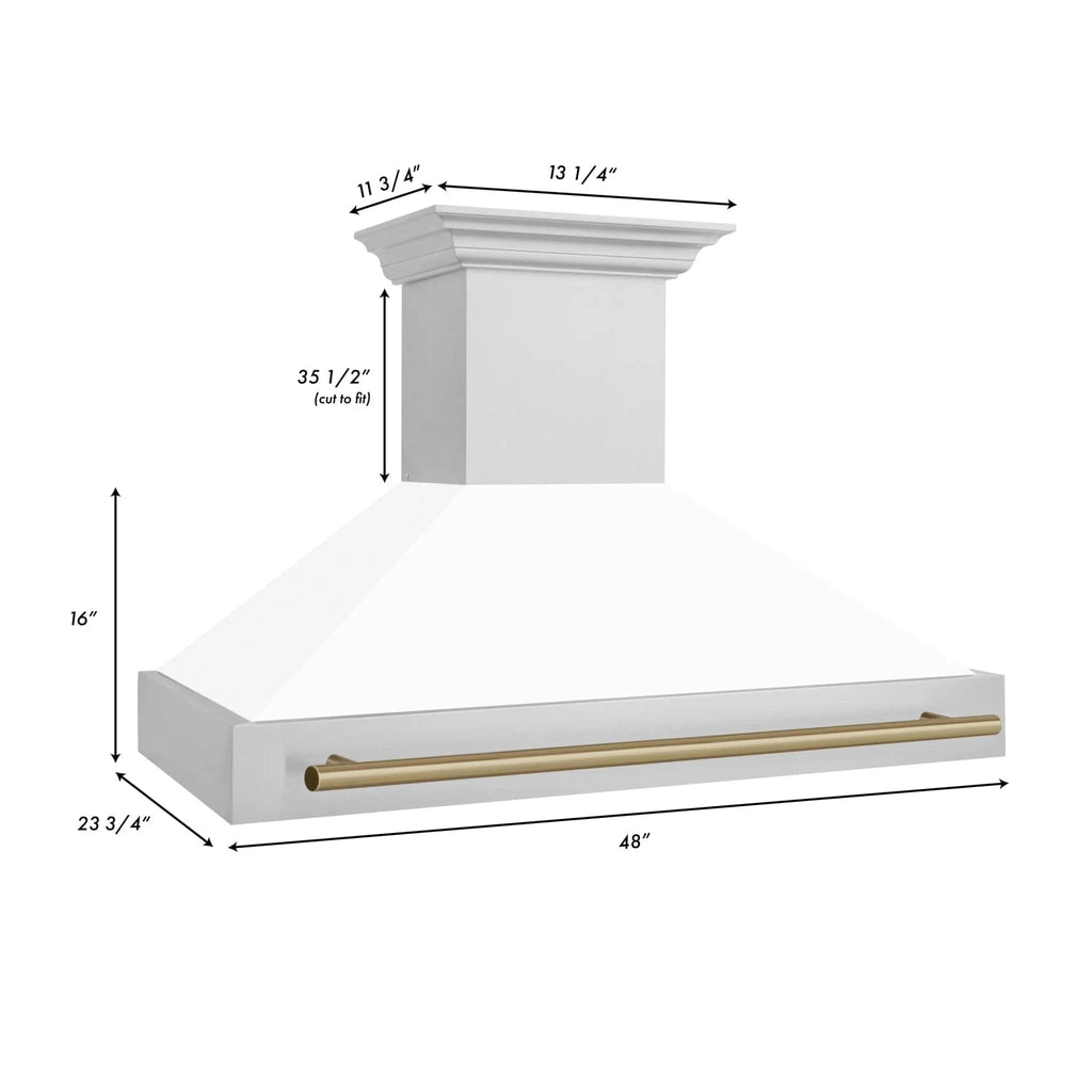 ZLINE 48" Autograph Stainless Wall Range Hood, 8654STZ-WM48-CB