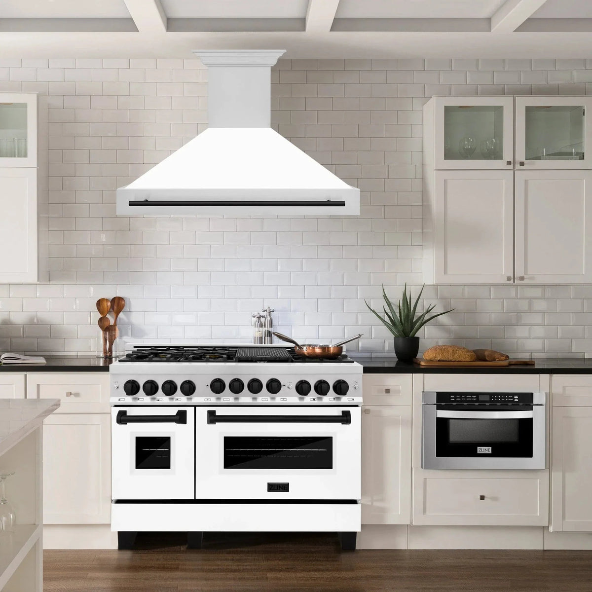 ZLINE 48" Autograph Stainless Wall Range Hood, 8654STZ-WM48-MB
