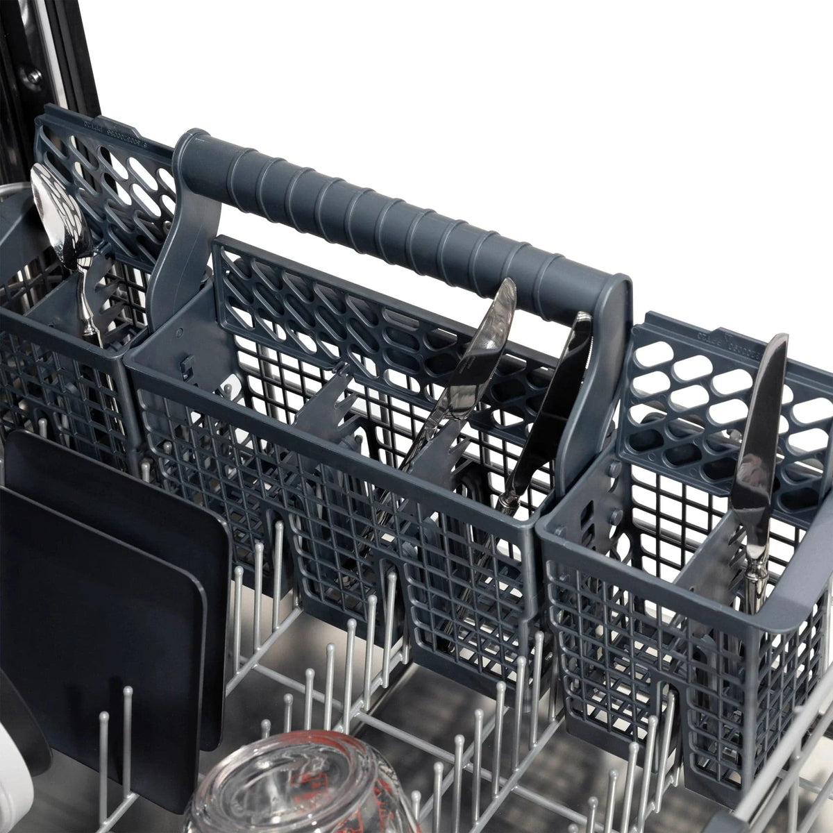 ZLINE Autograph 24" Dishwasher White Door, Black Handle DWMTZ-WM-24-MB