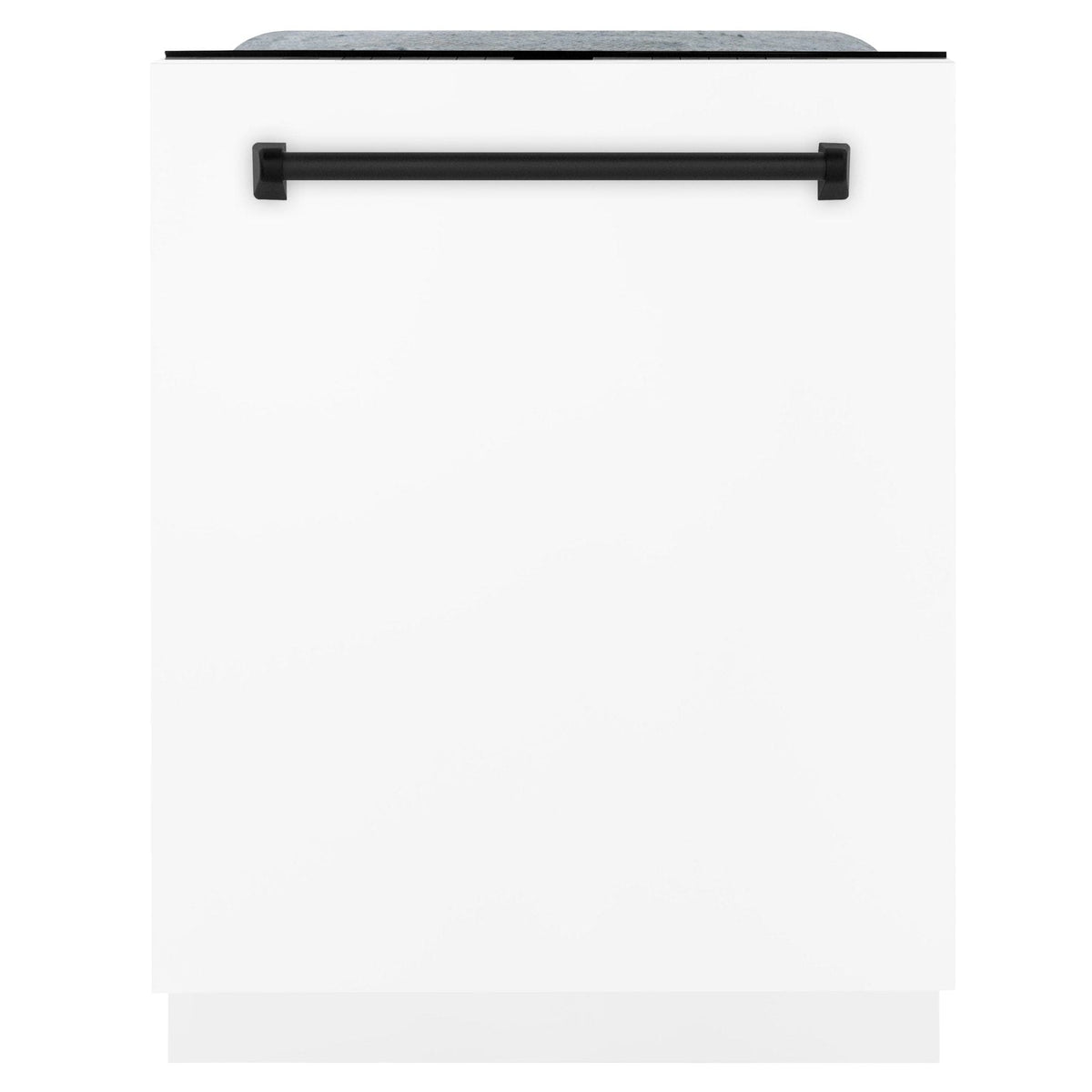 ZLINE Autograph 24" Dishwasher White Door, Black Handle DWMTZ-WM-24-MB
