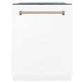 ZLINE Autograph 24" Dishwasher, White Door, Bronze DWMTZ-WM-24-CB